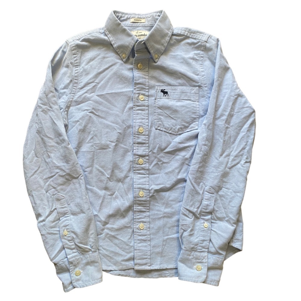 Abercrombie Kids Muscle Button Down Blue Shirt I Size: L